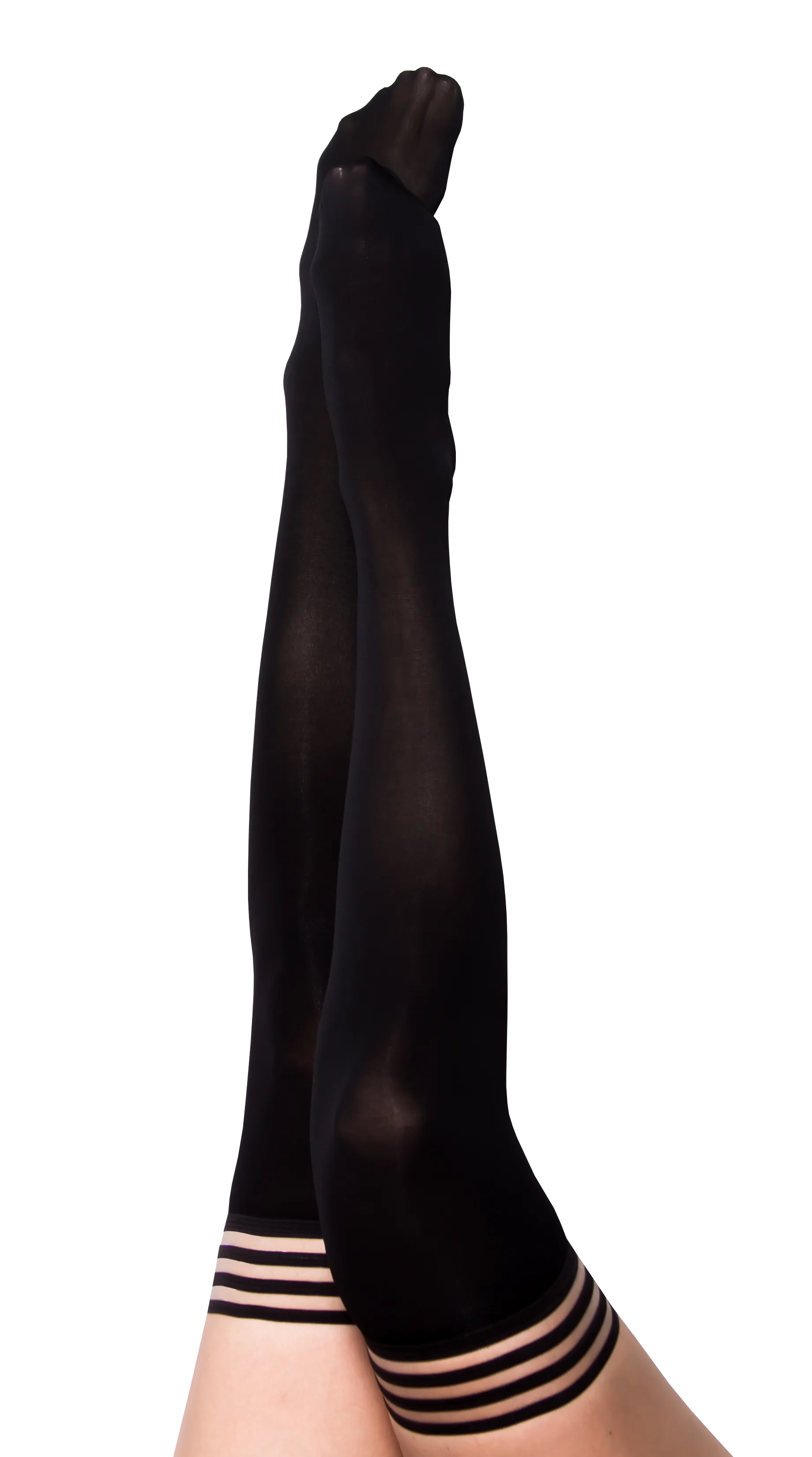 Danielle: Back in Black Thigh Highs. Petite to Plus Size - Size B – Nero