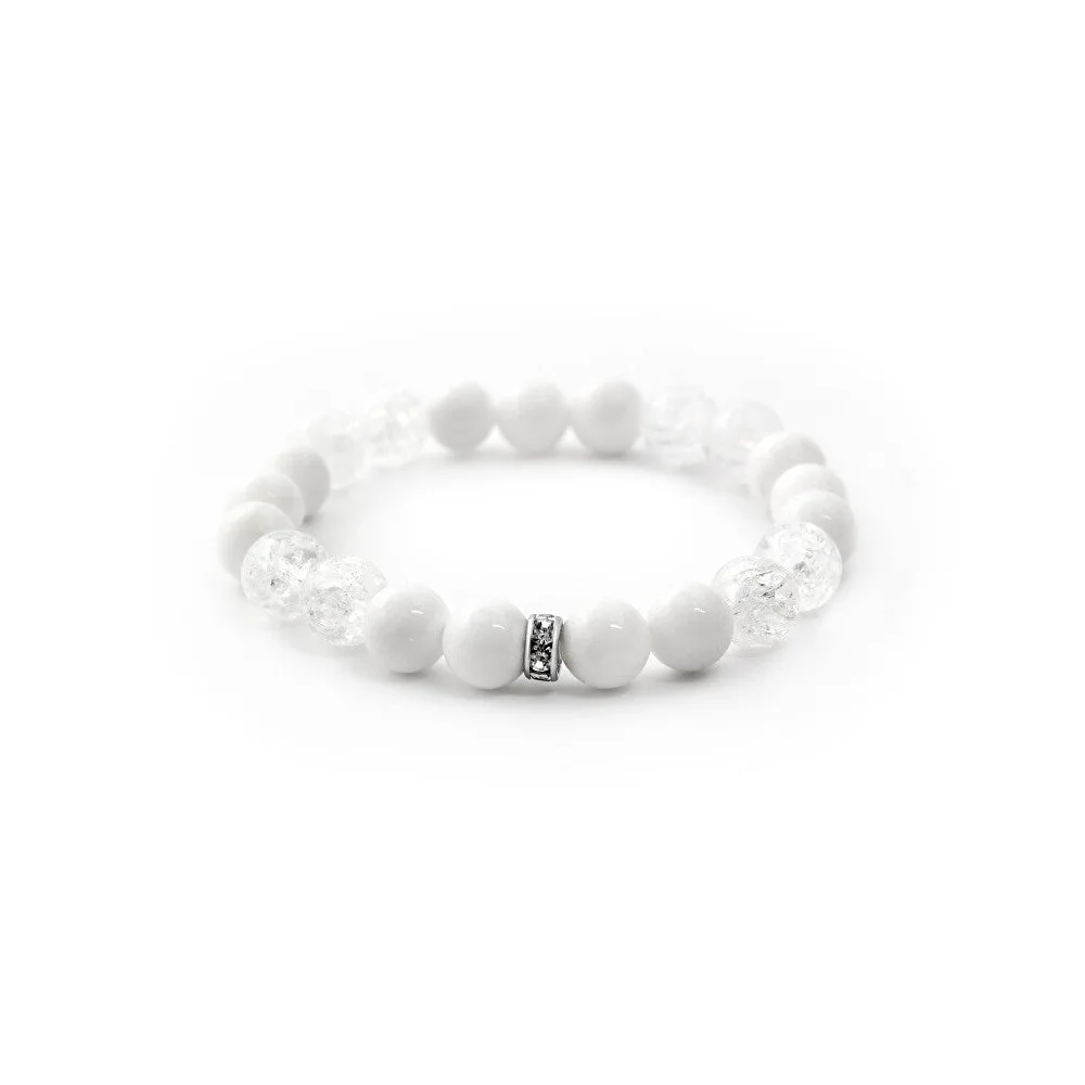Agato Bracciale in giadeite e perline di cristallo MINK28/17 — Bracciale – Donna