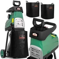 Stille hakselaar 3100W met 2 opvangzakken van elk 60 liter – 48x29x66cm
