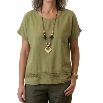 BLUSA DONNA MANICHE CORTE EFFETTO LINO CHIARA AUTIERI MA4093