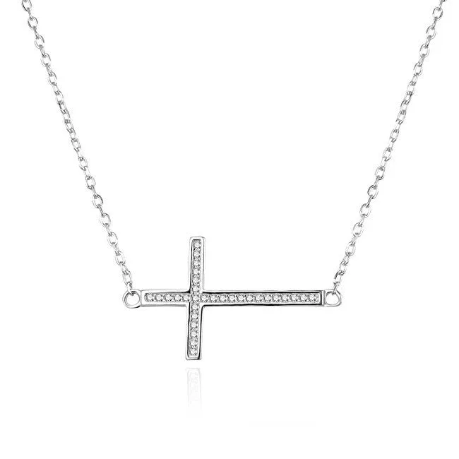 Agato Collana argento croce con zirconi AGS1541/47 — Collana – Donna