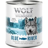 Wolf of Wilderness Adult 24 x 800 g umido Single Protein per cane - Blue River - Pesce
