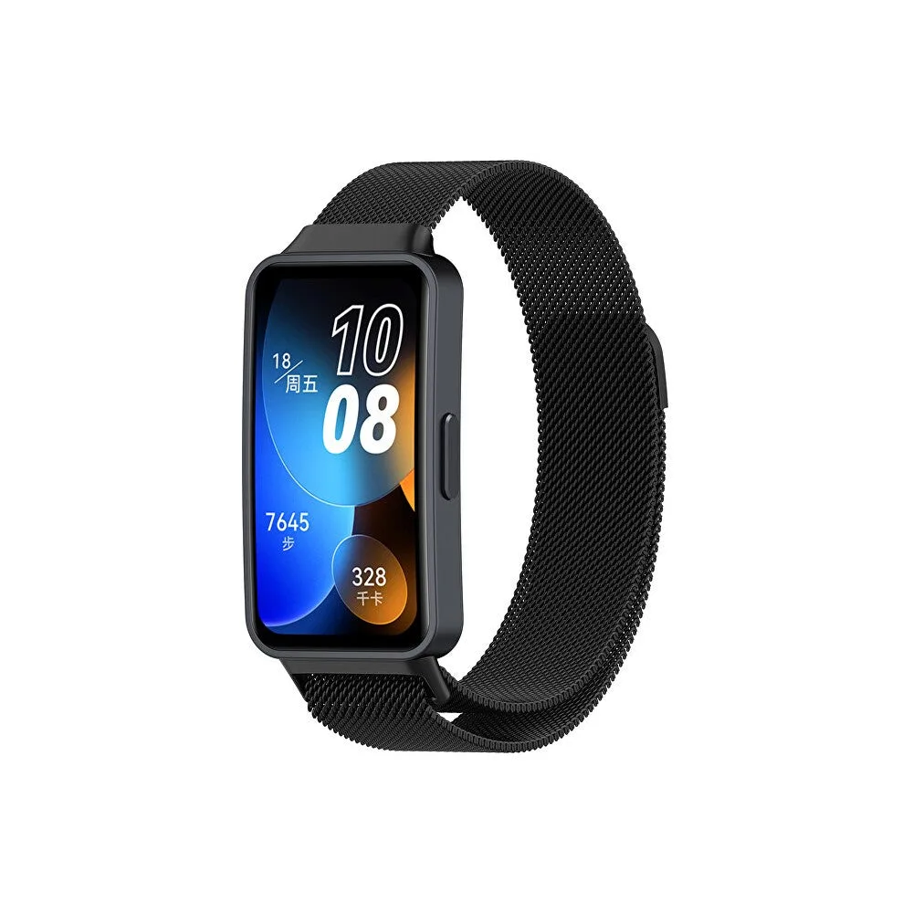 4wrist Tirante milanese chiusura magnetica Huawei Watch Band 8 nero — Cinturino smartwatch