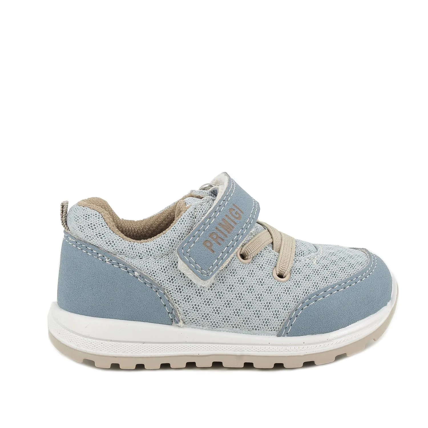 Primigi Sneakers da bambino grigio e celeste con strap, Taglia 24
