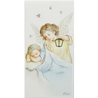 Icona Angelo azzurro 6x12 cm con argento Miro Silver – Blu