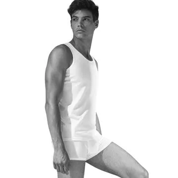 CANOTTA UOMO SPALLA LARGA COTONE PETTINATO COVERI ET1102 – Bianco