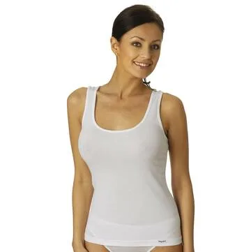 Canotta spalla larga donna in cotone elasticizzato Vajolet 4776 – Bianco