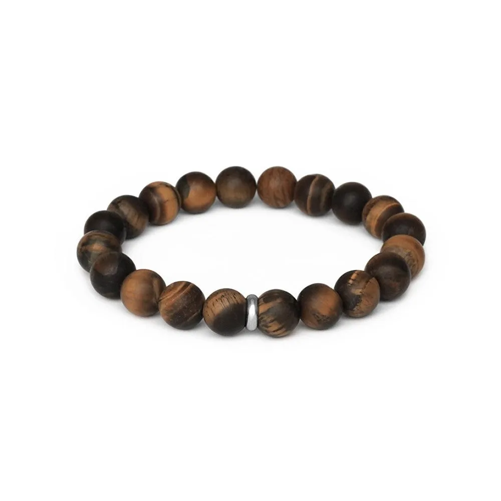 Agato Bracciale perline occhio di tigre MINK159/20 — Bracciale – Unisex