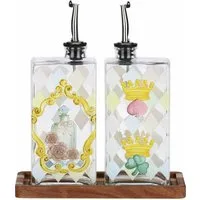 Set olio e aceto con vassoio Incanto di Primavera