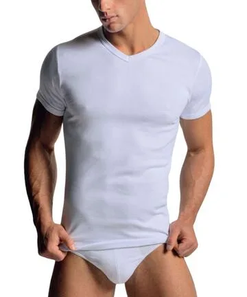 T-shirt uomo calibrata in caldo cotone felpato a V Navigare 112XL – Nero · XXXL