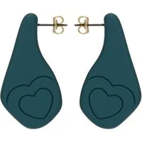Orecchini pin in resina cuore – Blu · L · Donna