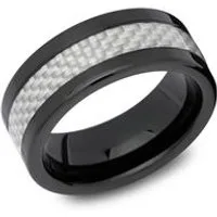 Anillo de tungsteno negro carbono robusto