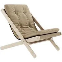Fauteuil d'extérieur Boggie 402 Blanc/Hêtre huilé – S