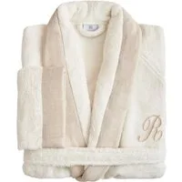 Accappatoio lettera R taglia XL spugna avorio Zahra Biancoperla – Unisex
