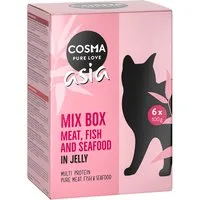 Cosma Asia in busta 24 x 100 g Alimento umido per gatti - Mix: 3 gusti al Pollo + 3 gusti al Tonno