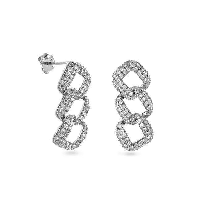 Again jewelry Orecchini pendenti argento cubic zirconia AJNS0058 — Orecchini – Donna