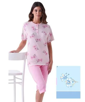 Pigiama donna a manica corta e bermuda in cotone Karelpiu KE0007