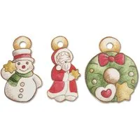 Set 3 bigliettini chiudipacco Natale