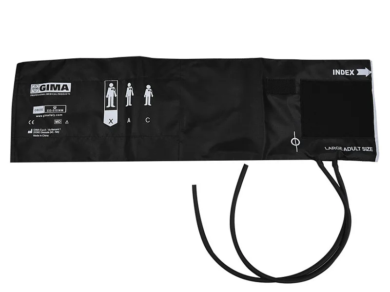 Bracciale obesi + polmone 2 tubi 62x17,5 cm -nylon nero