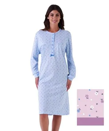 Camicia da notte donna calibrata in jersey di cotone Karelpiu 0060C – XXXL