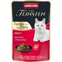 animonda Vom Feinsten Adult 18 x 85 g Alimento umido per gatti - con Manzo + Filetto di Tacchino – Bambino