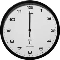 Radiogestuurde Wandklok Zwart Ø31cm – 31x4x31cm