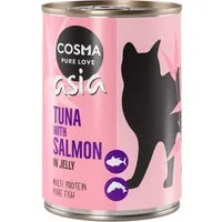 Cosma Asia in gelatina 12 x 400 g Alimento umido per gatti - Tonno con Salmone – Bianco