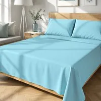Completo letto matrimoniale tinta unita azzurro – Blu