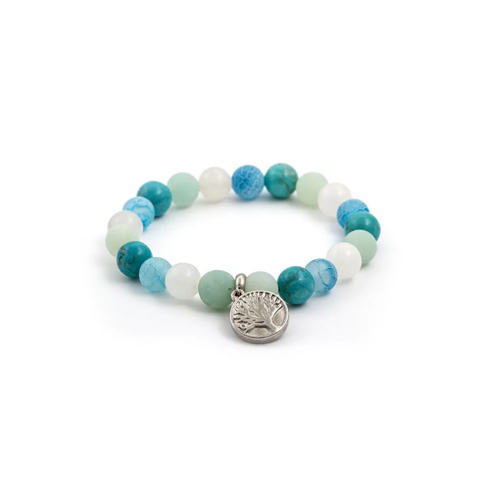 Agato Bracciale perline giadeite, howlite, agata e amazonite MINK46/17 — Bracciale – Unisex