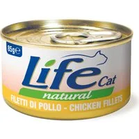 LifeCat Natural Adult Alimento umido per gatti 12 x 85 g - Filetti di Pollo
