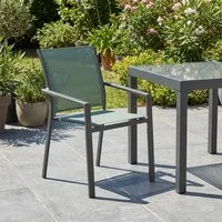 Sedia giardino con braccioli verde oliva Essentia
