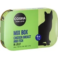 Cosma Original in gelatina 24 x 170 g - Mix 2: 4 Tonno del Pacifico + 4 Tonno Skipjack + 8 Pollo + 8 Salmone