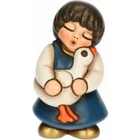 Bimba con oca in ceramica Presepe Classico