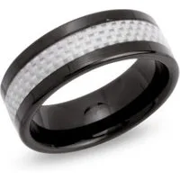 Anillo de tungsteno negro carbono grabado láser