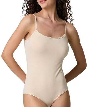 Body top a spalla stretta in cotone elasticizzato Jadea 4155 – Bianco · Donna