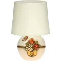 Lampada da tavolo Country con fiori e farfalla grande