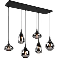 Lampadario nero opaco Lumina 6 luci Trio