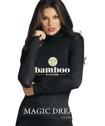 Maglia donna dolcevita a manica lunga in bamboo Magic Dream Zaffiro – Bordeaux · S