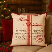Cuscino divano 45x45 cm letterina Babbo Natale – Rosso