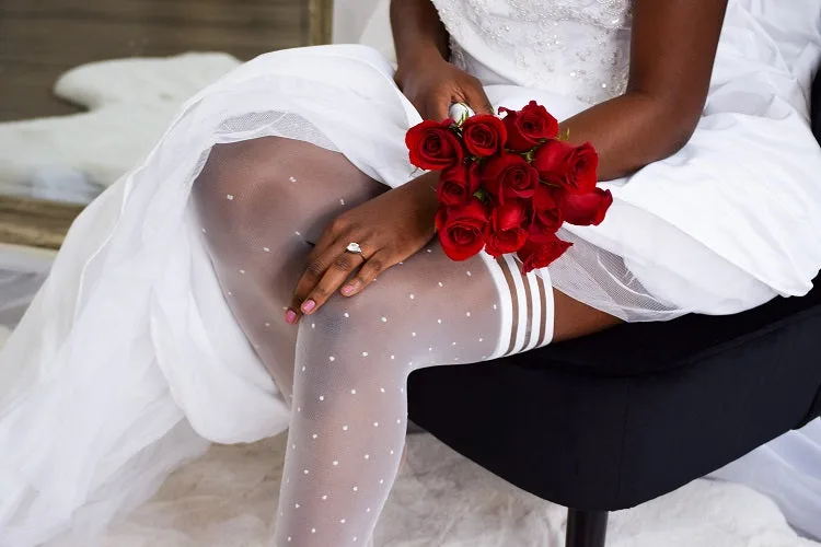 Bridal Brooke LeAnne Thigh Highs. Petite to Plus Size - D – Bianco