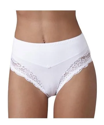 Culotte contenitiva donna in cotone elasticizzato e pizzo Lovely Girl 1321 – M