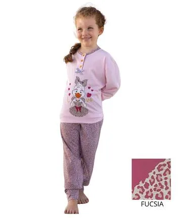 Pigiama da bambina manica lunga in jersey di cotone Irge IKL471 – 9 / 10 anni
