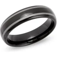 Anillo de tungsteno grabado con láser brillante