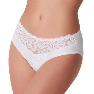 Slip donna in cotone-modal con pizzo Cotonella ADC88 – Bianco