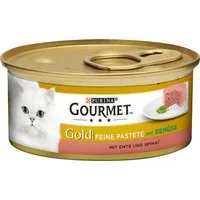 Gourmet Gold Mousse e Paté 24 x 85 g Umido per gatto - Paté: Anatra e Spinaci – Oro