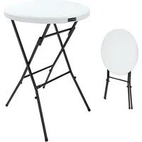 Statafel Wit Kunststof Ø72cm Inklapbaar – 72x110x72cm