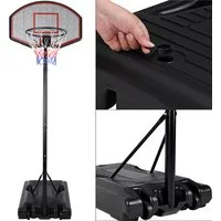 Basketbalring met Verstelbare Mand 257- 305cm Wielen – 60x355x90cm
