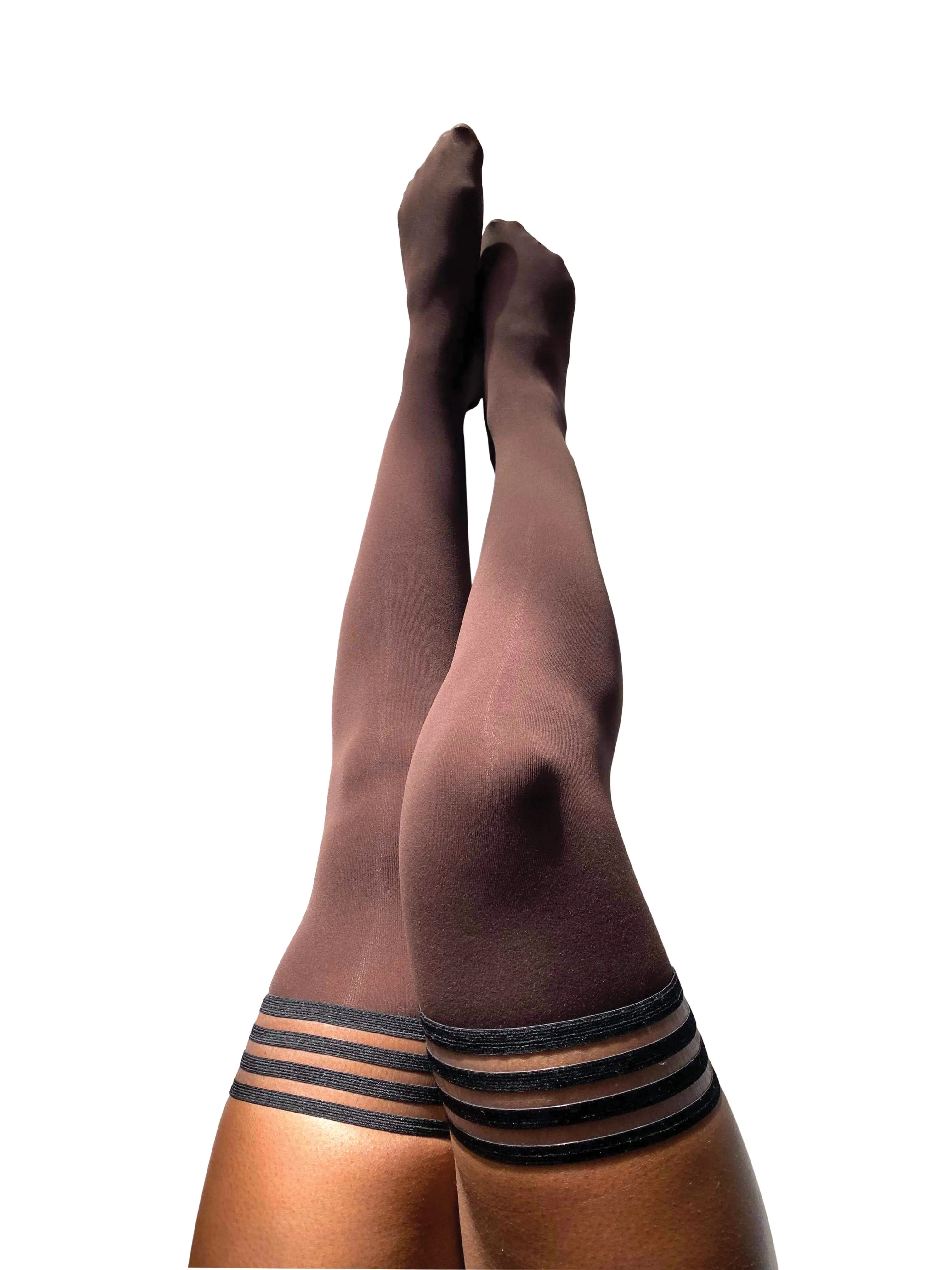 Autumn: Chocolate Opaque Thigh-Highs. Petite to Plus Size - D – Marrone