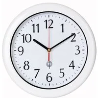 Radiogestuurde Wandklok Wit Kunststof 31x6cm – 30x6x30cm