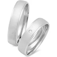Alianzas 14 quilates oro blanco con diamante
